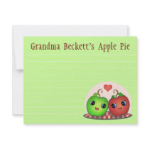 Custom Apple Friends Recipe Card Template Personalized Invites