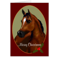 Custom Arabian Horse Christmas Cameo Card