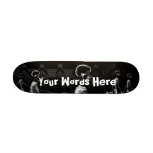 Custom B&W X-Ray Skeletons Midnight Stroll Custom Skate Board