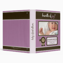 Custom Baby Album: Lavender Lion Bundle of Joy Binders