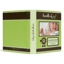 Custom Baby Album: Lime Green Lion Bundle of Joy binders by BabyShoppe Custom Baby Album: Lime Green Lion Bundle of Joy binders