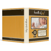 Custom Baby Album: Orange Lion Bundle of Joy binders