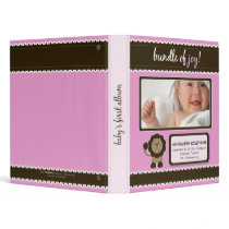 Custom Baby Album: Pink Lion Bundle of Joy binders by BabyShoppe Custom Baby Album: Pink Lion Bundle of Joy binders