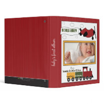 Custom Baby Album: Red Planes and Trains binders by BabyShoppe Custom Baby Album: Red Planes and Trains binders