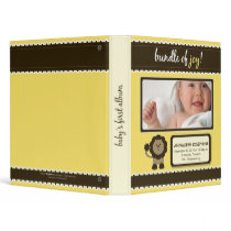 Custom Baby Album: Yellow Lion Bundle of Joy binders