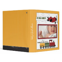 Custom Baby Album: Yellow Planes and Trains binders by BabyShoppe Custom Baby Album: Yellow Planes and Trains binders