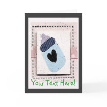 Custom Baby Card With Bottle Card Set