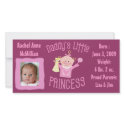Custom Baby Girl Announcement Photo Card photo cards