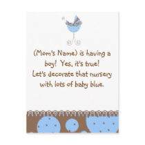Custom Baby Shower Invitation-Chic Baby Blue postcards