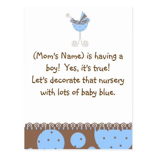 Custom Baby Shower Invitation-Chic Baby Blue Post Card