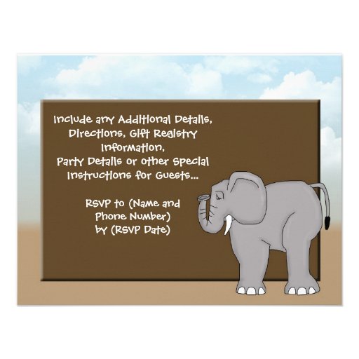 Custom Baby Shower Invite, Jungle Animals