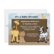 Custom Baby Shower Invite, Jungle Animals invitation