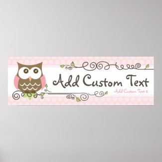 Custom Baby Shower Owl banner Print