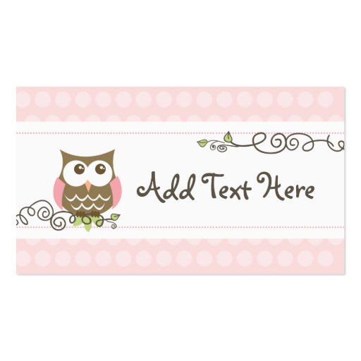Custom baby shower owl tag business card