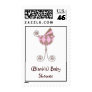 Custom Baby Shower Postage Stamp-Pink & Brown Pram