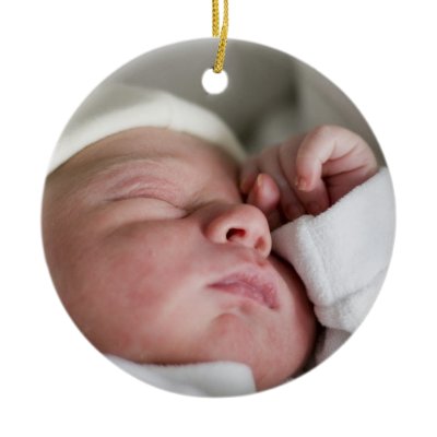 Custom Babys 1st Christmas Photo Ornament