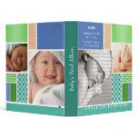 Custom Baby's First Album :: Blue Patchwork Vinyl Binders