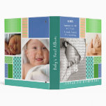Custom Baby's First Album :: Blue Patchwork Vinyl Binders