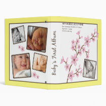 Custom Baby's First Album :: Lemon Cherry Blossom 3 Ring Binder