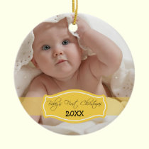 Custom Baby's First Christmas Ornament (lemon) ornaments