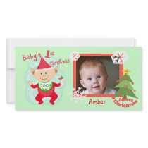 Custom Baby's First Christmas Photo Card photo cards