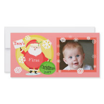 Custom Baby's First Christmas Photo Card photo cards
