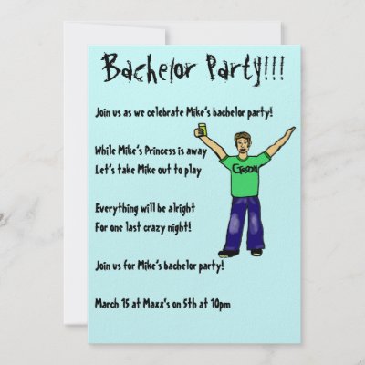 Bachelor Party Invitations on Personalized Bachelorette Party Invitations
