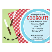 Custom Backyard Cookout Announcements