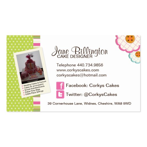 Custom Bakery Business Card (back side)