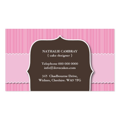 Custom Bakery Cards Business Card (back side)