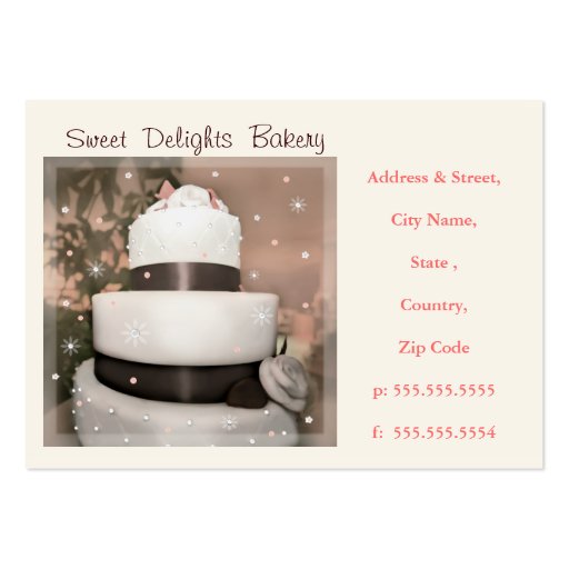 Custom Bakery / Wedding Cakes  Business Card (front side)