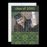 CUSTOM Baroque 5x7 Graduation Invitation (green)