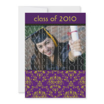 CUSTOM Baroque 5x7 Graduation Invitation (purple)