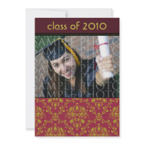 CUSTOM Baroque 5x7 Graduation Invitation (rose)