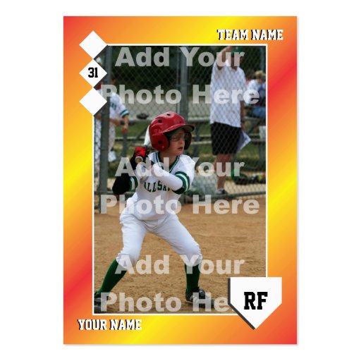 Custom Baseball Card Business Card Templates (front side)