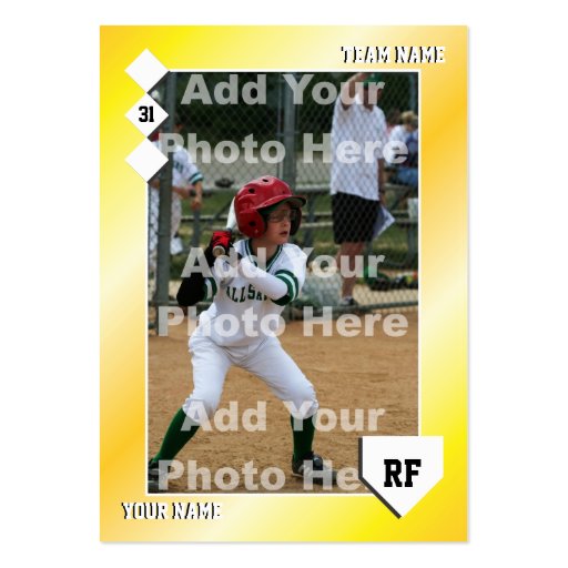Custom Baseball Card Business Cards (front side)