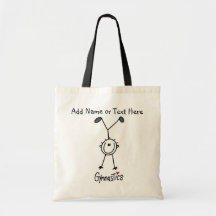 Custom Basic Stick Figure Gymnast Tote  Bag