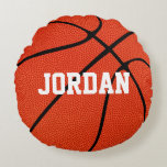 Custom Basketball Round Throw Pillow