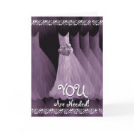 Custom Be My JUNIOR BRIDESMAID - PURPLE Gowns card