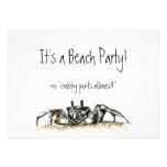 Custom Beach Party Invite no crabby pants allowed