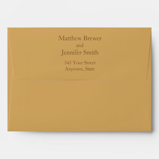 Custom Beige and Brown Envelope w/ Return Address Zazzle