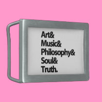 Custom Belt Buckles "art music phylosophy..." belt buckles
