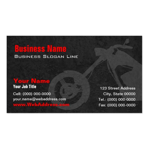 Custom Bike Builders Business Card