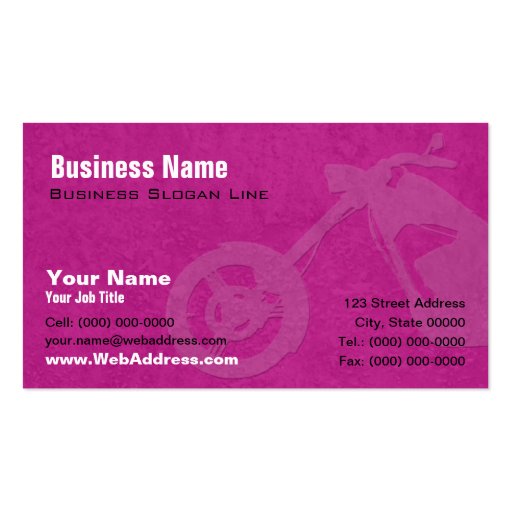 Custom Bike Builders Business Card (front side)