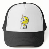 Custom Billiard Player Holding Cue Stick Mesh Hats