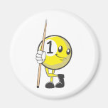 Custom Billiard Player Holding Cue Stick Refrigerator Magnet