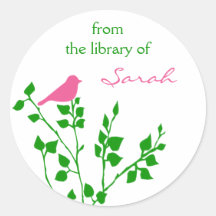 Custom Bird Bookplate Stickers
