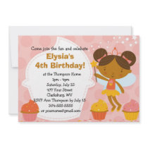Custom Birthday Party - Faery Princess Cupcake Custom Invites