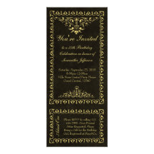 Custom Black and Gold Vintage Ticket Invitations