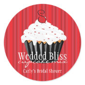 Custom Black and Red Bakery Stickers